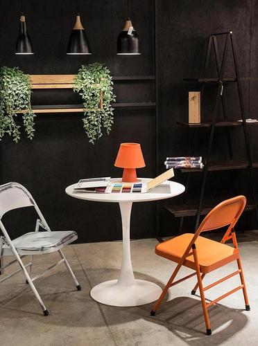 Stół okrągły 90 cm Simplet Skinny White biały nowoczesny do jadalni i kuchni na jednej nodze