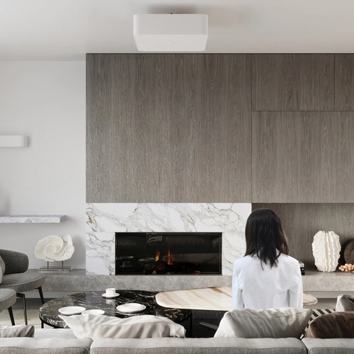 Plafon kwadratowy biały Lokko 45 cm nowoczesny do salonu, kuchni lub sypialni