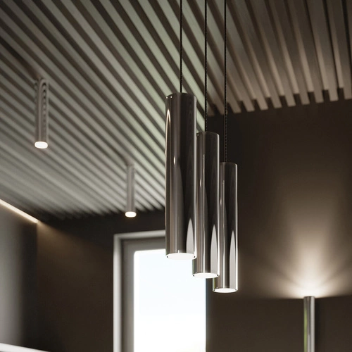 Lampa wisząca metalowa Lagos 1 chrom nowoczesna regulowana do salonu i jadalni 100 cm