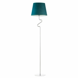 Lampa stojąca do salonu FOGO zielona nowoczesna glamour z welurowym abażurem Lysne 174 cm