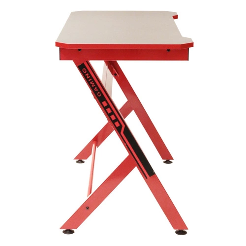 Biurko gamingowe Unit czerwone nowoczesne do pracy i nauki kompaktowe Intesi 100x50 cm