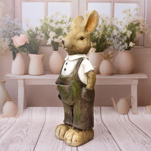 Intesi figurka wielkanocna Zając w ogrodniczkach 56 cm dekoracja do salonu lub na stół