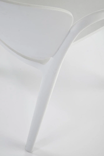 Krzesło Nadine białe do jadalni i ogrodu z tworzywa, nowoczesne, sztaplowane, z podłokietnikami