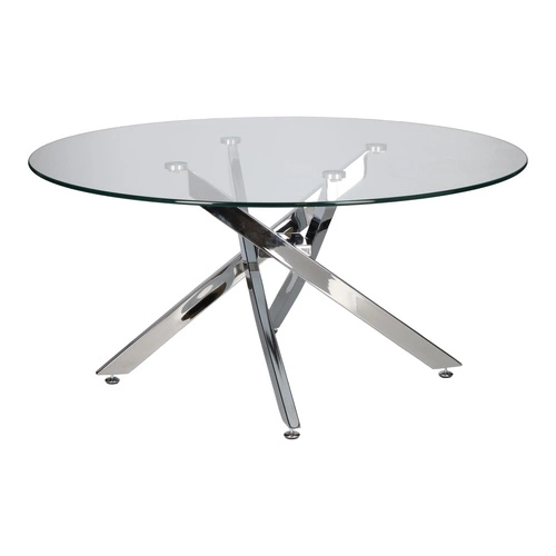Stolik kawowy Amber 90cm transparentny/   chrom OUTLET