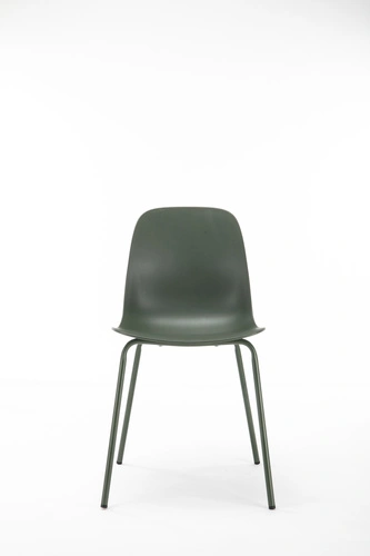 Krzesło do jadalni Whitby oliwkowe nowoczesne z tworzywa na metalowych nogach