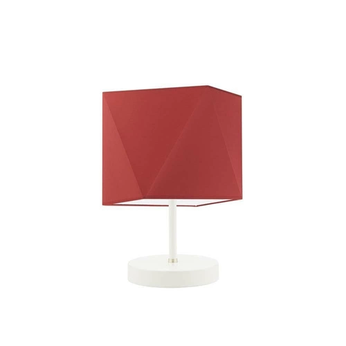 Lampka PASADENA abażur czerwony stelaż biały