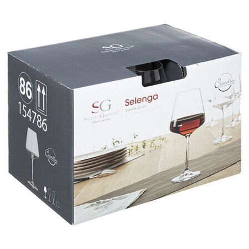 Zestaw 6 kieliszków do wina Selenga 360ml szklane