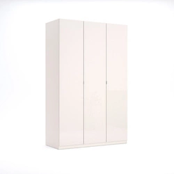 Szafa Lily 3-drzwiowa nowoczesna z półkami i drążkiem do sypialni biała połysk 55 cm