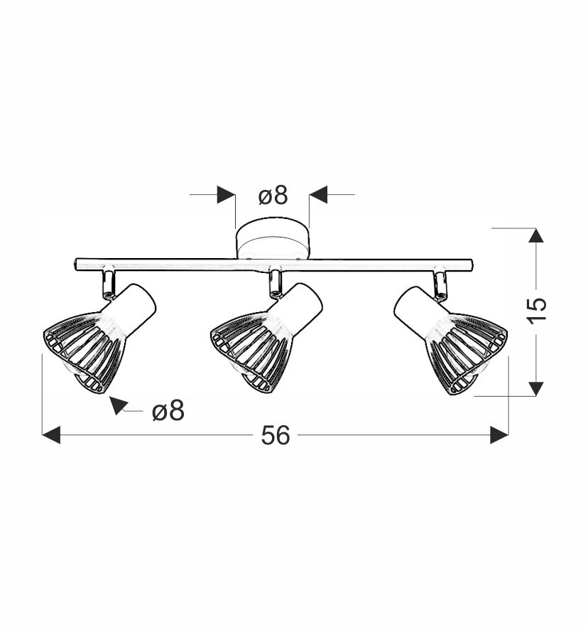 Lampa sufitowa Fly listwa 3x40W E14 biały/chrom