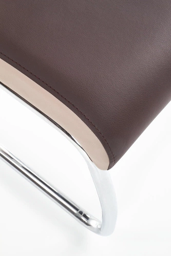 Krzesło tapicerowane Champagne Intesi do jadalni i salonu ekoskóra brązowa nowoczesne