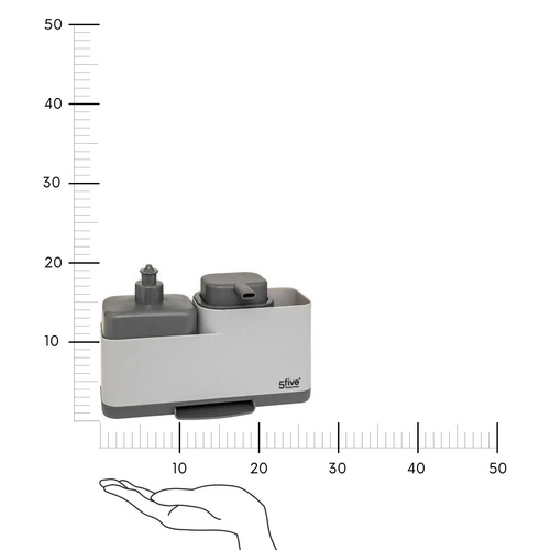 Dozownik na mydło z organizerem NEO2 szary 5five simply smart do łazienki nowoczesny