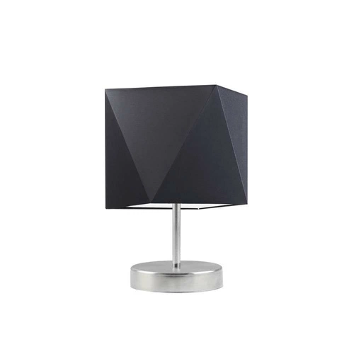 Lampka nocna do sypialni PASADENA nowoczesna czarna z abażurem metalowa LYSNE 30 cm