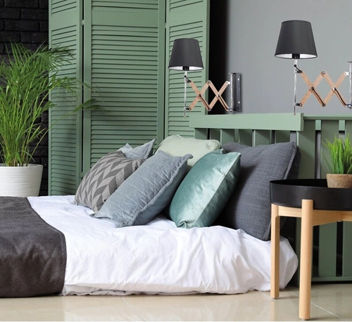 Kinkiet ścienny Mito nowoczesny czarny z abażurem do sypialni i salonu Candellux