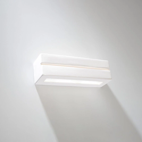 Nowoczesny kinkiet ścienny ceramiczny VEGA LINE Sollux biały do salonu i sypialni 32,5 cm