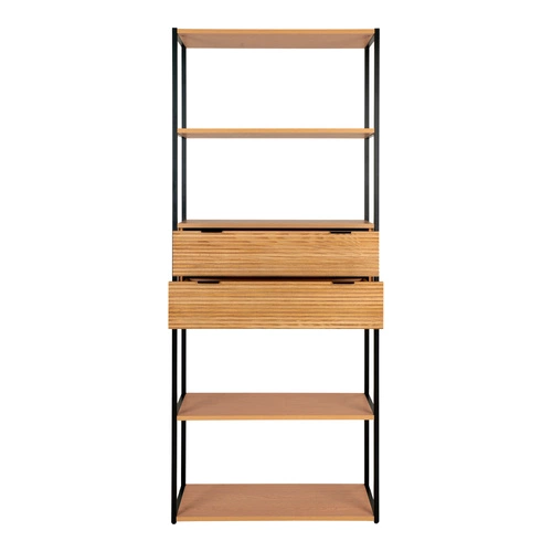 Regał na książki Minato industrialny metalowy z półkami do salonu i biura 200 cm Intesi