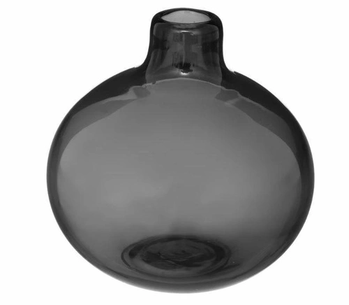 Wazon szklany Single szary 11 cm nowoczesny dekoracyjny na kwiaty do salonu Atmosphera