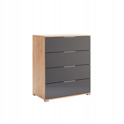 Komoda Lana 4 szuflady dąb szary nowoczesna komoda do sypialni i salonu Intesi