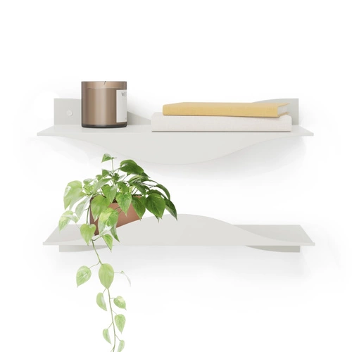 Zestaw 2 białych półek ściennych Surf Umbra nowoczesnych do salonu i kuchni