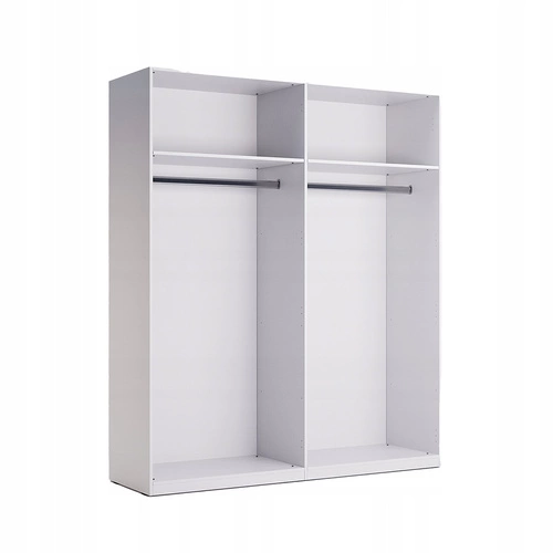 Szafa z lustrem Diamante 192 cm biała połysk nowoczesna do sypialni z półkami