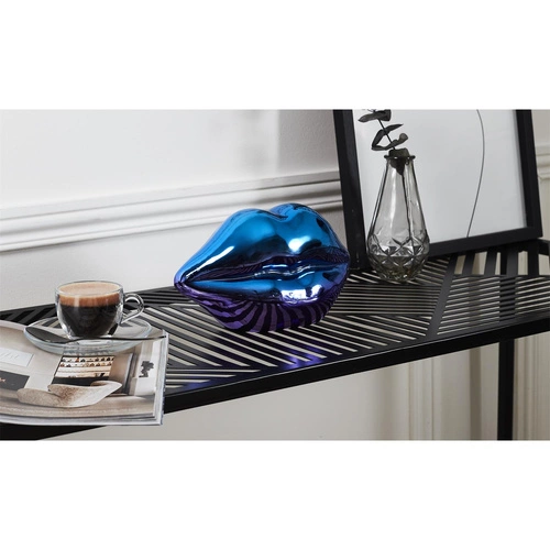 Figurka dekoracyjna usta Intesi ceramiczna opalizująca niebieska do salonu lub na prezent