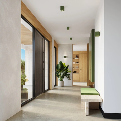 Kinkiet ścienny QUAD betonowy zielony oliwkowy nowoczesny do salonu i sypialni 