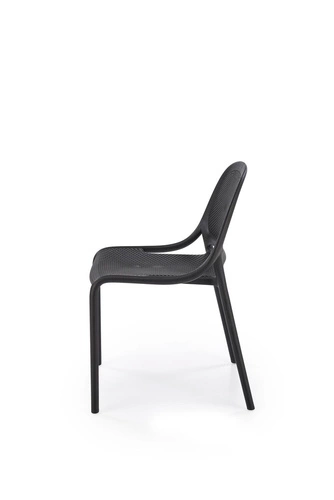 Krzesło Lynette czarne nowoczesne do jadalni i kuchni sztaplowane z polipropylenu Intesi