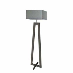 Lampa podłogowa JAWA abażur szary stalowy stelaż hebanowy