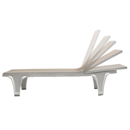 Leżak ogrodowy Tahiti SCAB Design nowoczesny technopolimerowy regulowany niebiesko-biały na taras