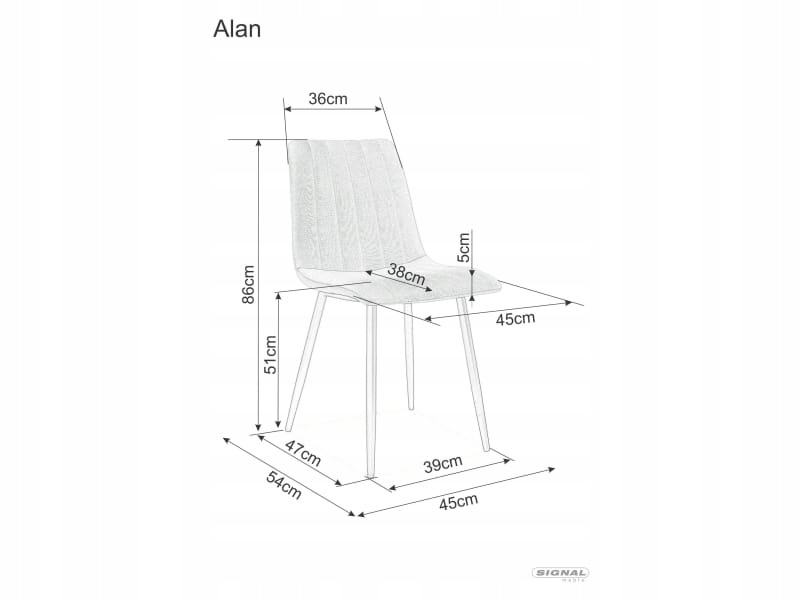 Intesi Lana krzesło tapicerowane szare nowoczesne do jadalni i kuchni