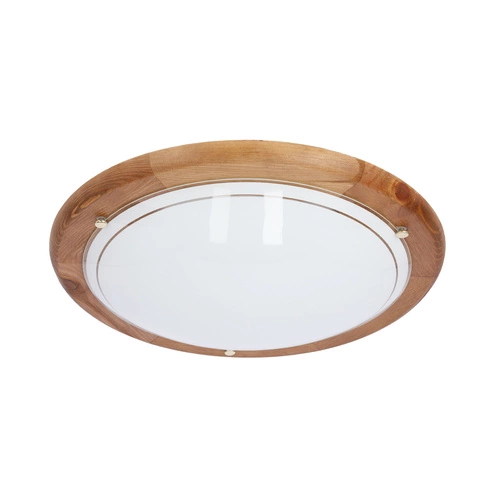 Plafon sufitowy okrągły Candellux 1030 dąb biały szklany do salonu i sypialni