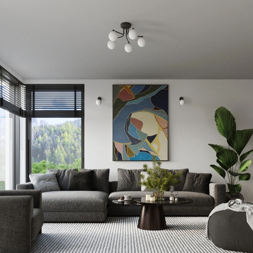 Żyrandol ASTRAL 3 czarny minimalistyczny szklane kule do salonu i jadalni SOLLUX