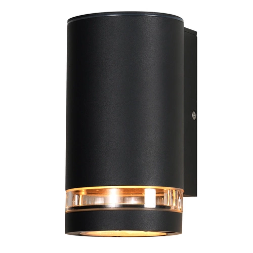 Kinkiet zewnętrzny Senecio nowoczesny czarny metalowy tuba IP44 lampa ogrodowa na elewację