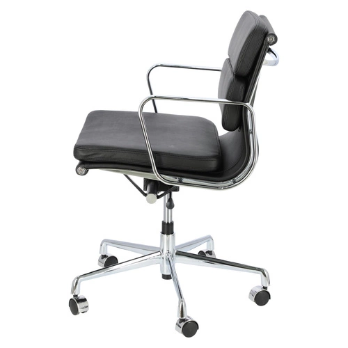 Fotel biurowy ergonomiczny obrotowy CH2171 PREMIUM skórzany czarny do biura EA217