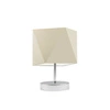 Lampka nocna do sypialni PASADENA nowoczesna z abażurem ecru na chromowanym stelażu