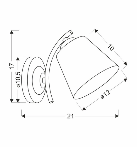 Kinkiet Greco lampa brunatny+złoty 1x40  E27 klosz biały