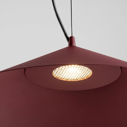 Lampa wisząca FINT burgund LED do salonu regulowana nowoczesna