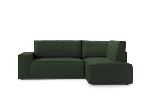 Narożnik z funkcją spania Molde L prawy sztruksowy granatowy z pojemnikiem do salonu