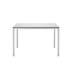 Stół do jadalni Mirto 120x80 cm biały nowoczesny metalowy łatwe czyszczenie SCAB Design