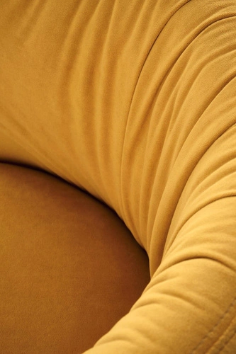 Krzesło do jadalni Itzal Intesi tapicerowane welur musztardowy nowoczesne na czarnych nogach