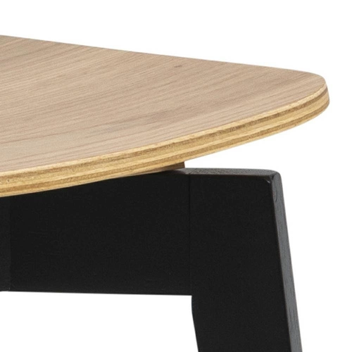 Krzesło drewniane Roxby Actona do jadalni i kuchni nowoczesne czarne z naturalnym siedziskiem