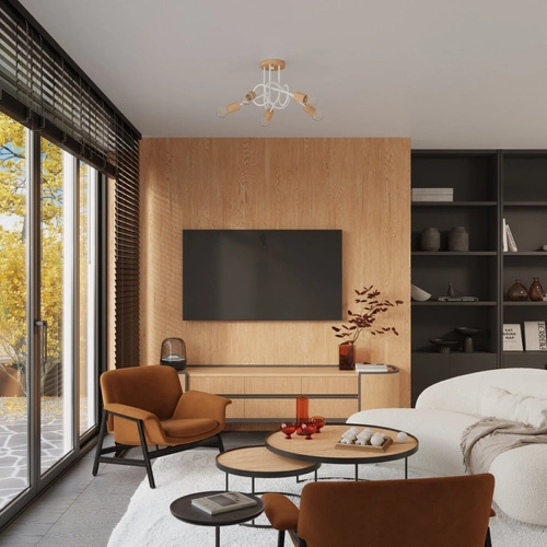 Kinkiet ścienny biały drewniany nowoczesny do salonu i sypialni EMBER Sollux Lighting