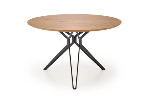 Stół okrągły do jadalni 120 cm Class dąb złoty czarny nowoczesny loftowy Intesi