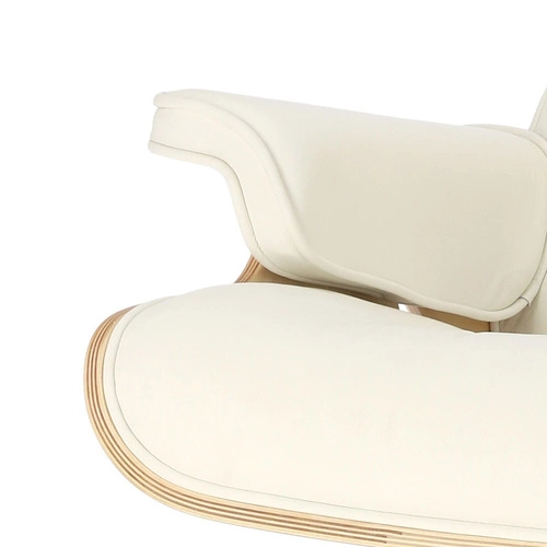 Fotel wypoczynkowy Vip skórzany biały obrotowy nowoczesny do salonu inspirowany Lounge Chair
