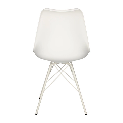 Krzesło do jadalni Eris PP Actona białe nowoczesne z poduszką ze skóry ekologicznej