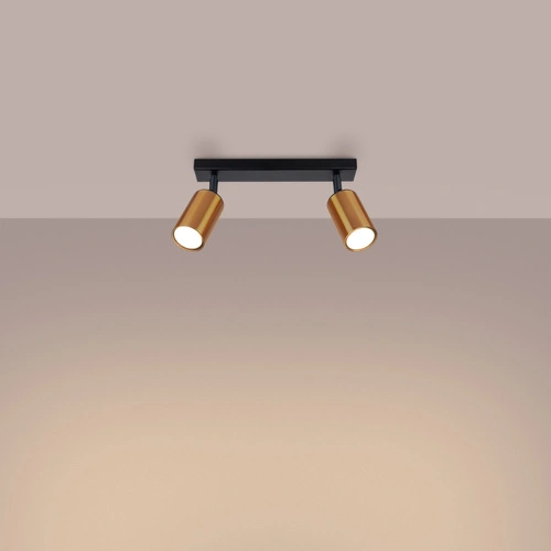 Plafon sufitowy WINX 2 czarny miedź nowoczesny metalowy do salonu i sypialni SOLLUX