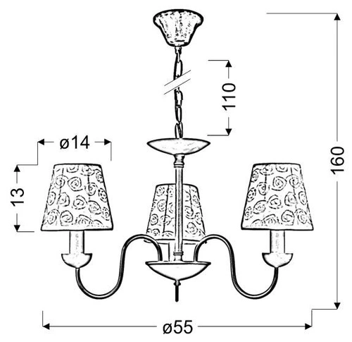 Lampa wisząca Lori 3x40W E14 biały
