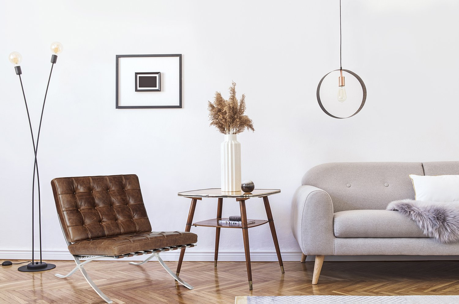 Fotel BA1 brązowy ciemny vintage inspirowany Barcelona