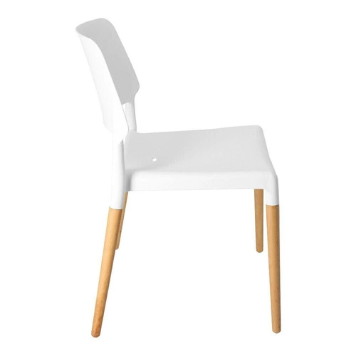 Krzesło do jadalni Cole inspirowane Ecco białe skandynawskie sztaplowane łatwe czyszczenie