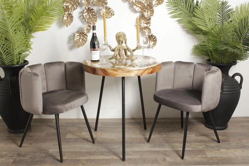 Krzesło Paume ciemnoszare tkanina Velvet