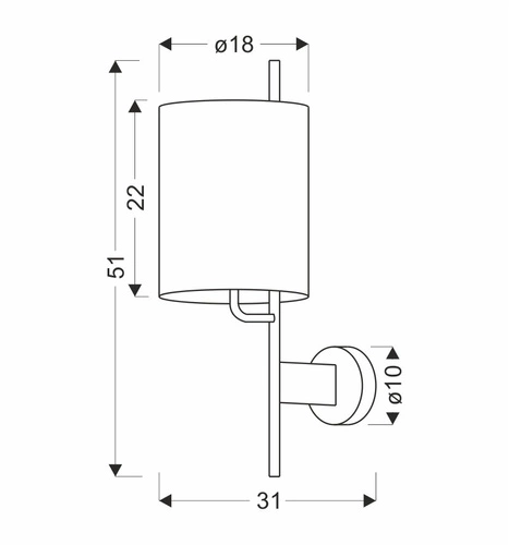 Kinkiet Zeta lampa czarny 1x40W E27 abażur orzechowy